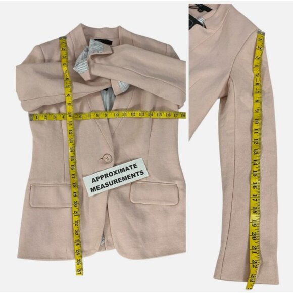 Gibson Look Pearl Blush Pink Single Button Notch Collar Blazer Size SM - Picture 9 of 9